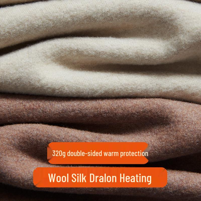 Women's Winter Fleece-Lined Silk Wool Underwear Set - Extra Thick Heat-Generating Base Layer for Autumn.