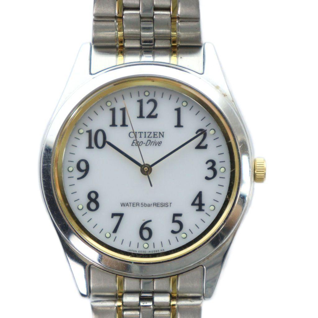 Citizen CITIZEN E030-L20476 Watch Eco Drive Solar White Dial Logo Silver GY18 /MQ