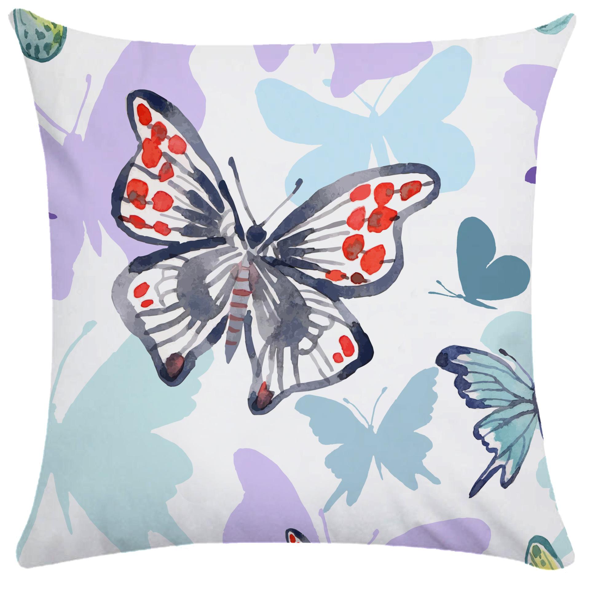 

3D Three-Dimensional Floral Watercolor Butterfly Rose Bird Printed Linen Peach Leather Velvet Pillow Cover Premium 45 * 45Cm (without pillow core)