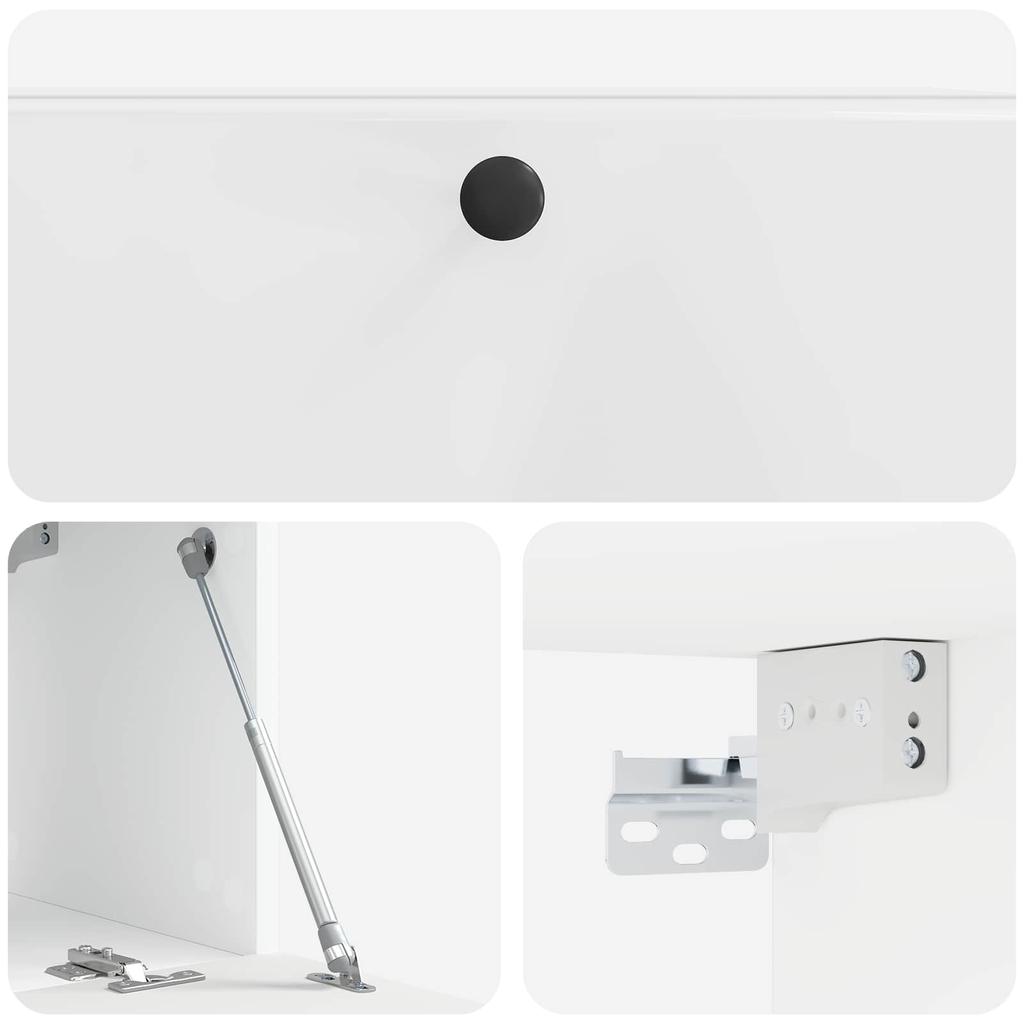 Wall Mounted TV Cabinet 78.5 x 31 x 30 cm High Gloss White