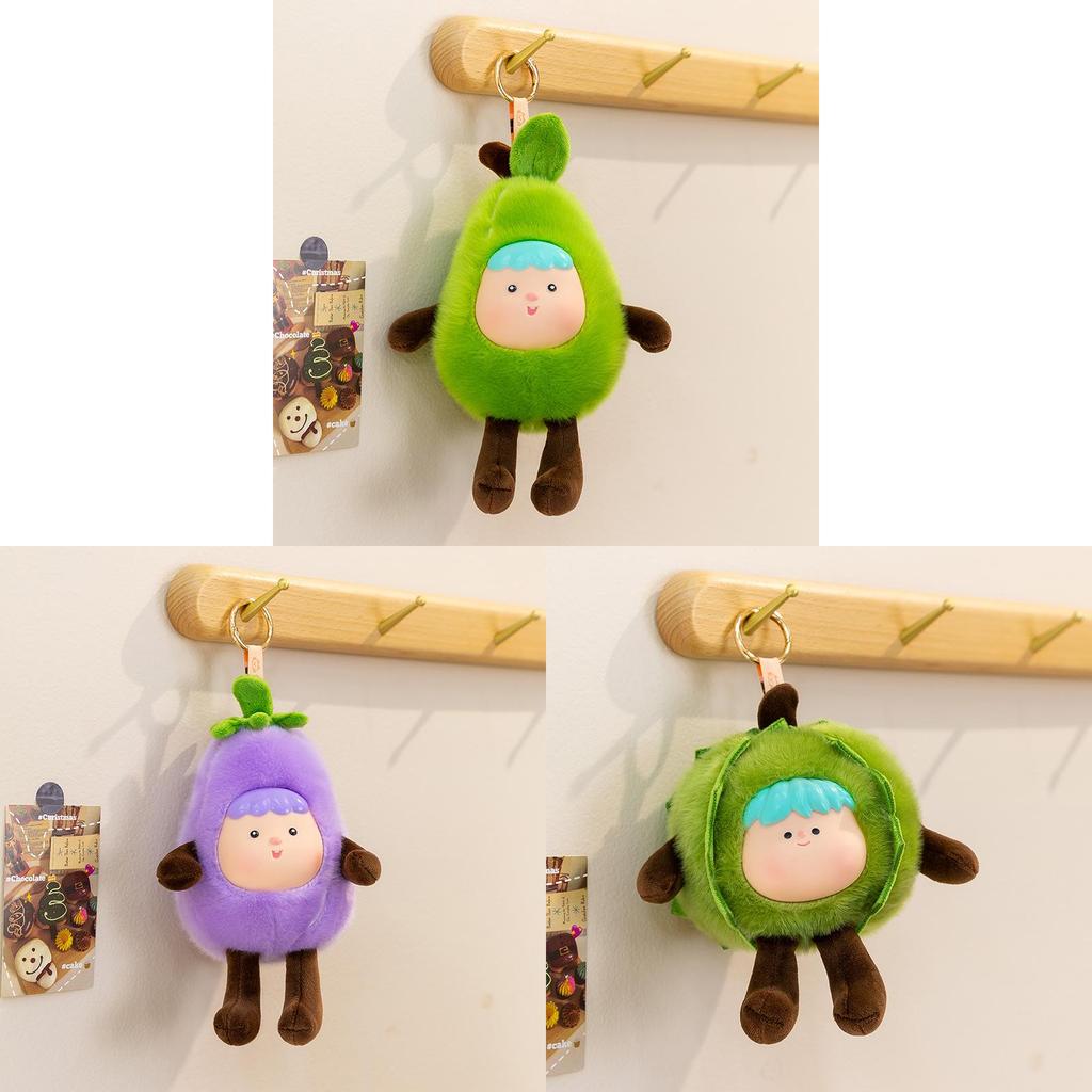Cartoon Fruit Plush Keychain With Pp Cotton Filling For Kids And Teens