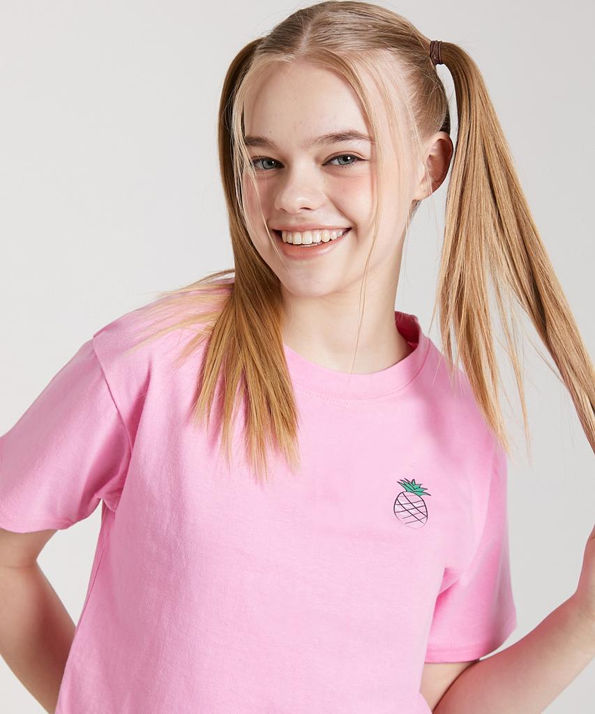 PINK PINEAPPLE Symbol Cropped T-Shirt_Pink