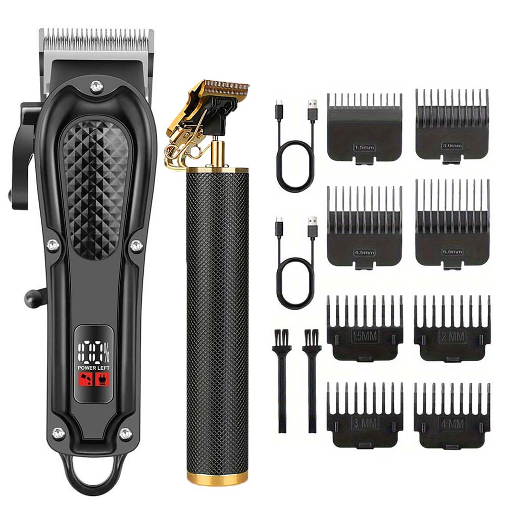 Professional Hair Clipper for Men - Cordless Rechargeable Barber Hair Trimmer Machine Electric Hair Clipper Haircut Grooming Kit