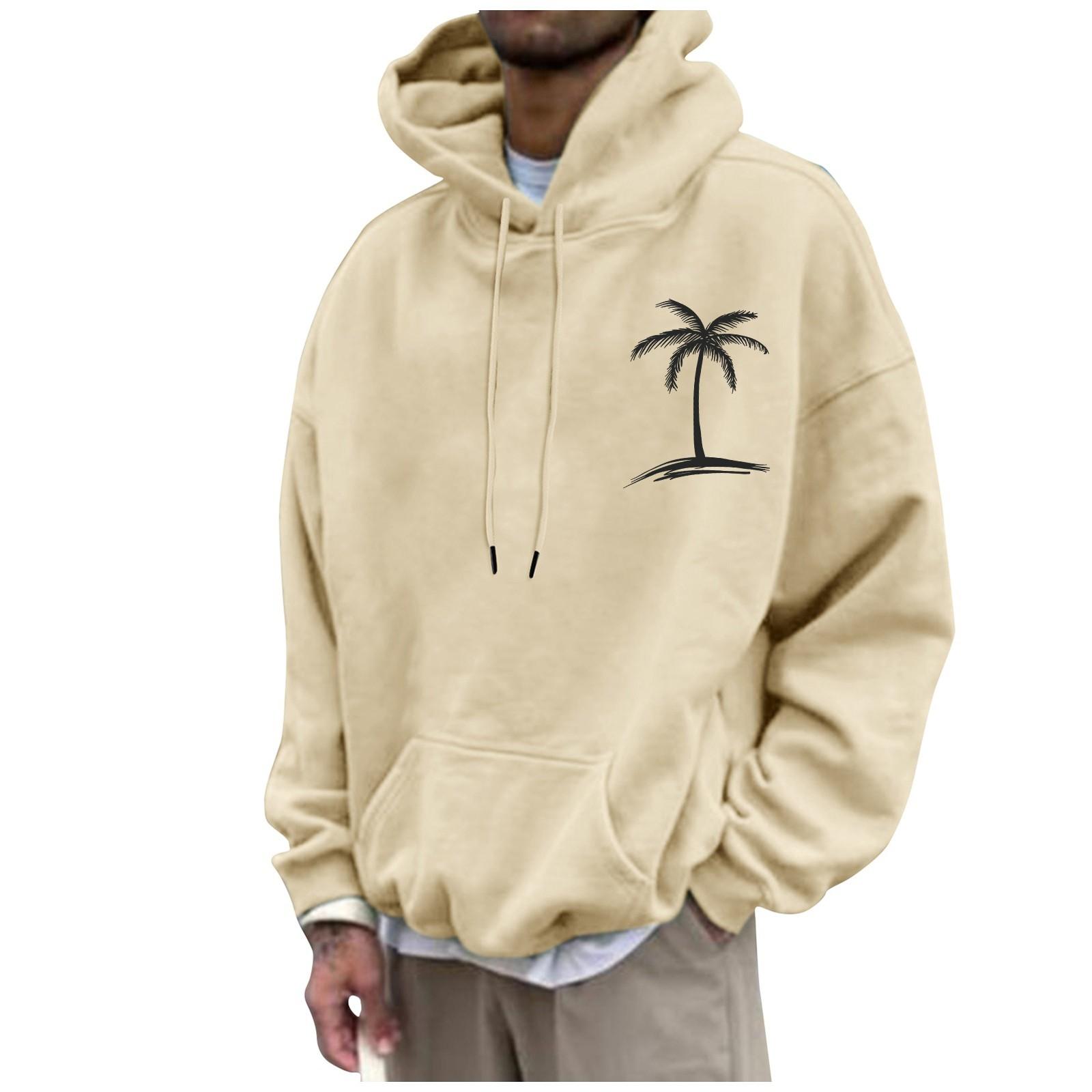 Мужская модная свободная мужская и женская толстовка с капюшоном с длинным рукавом и принтом с капюшоном L хаки 1980₽