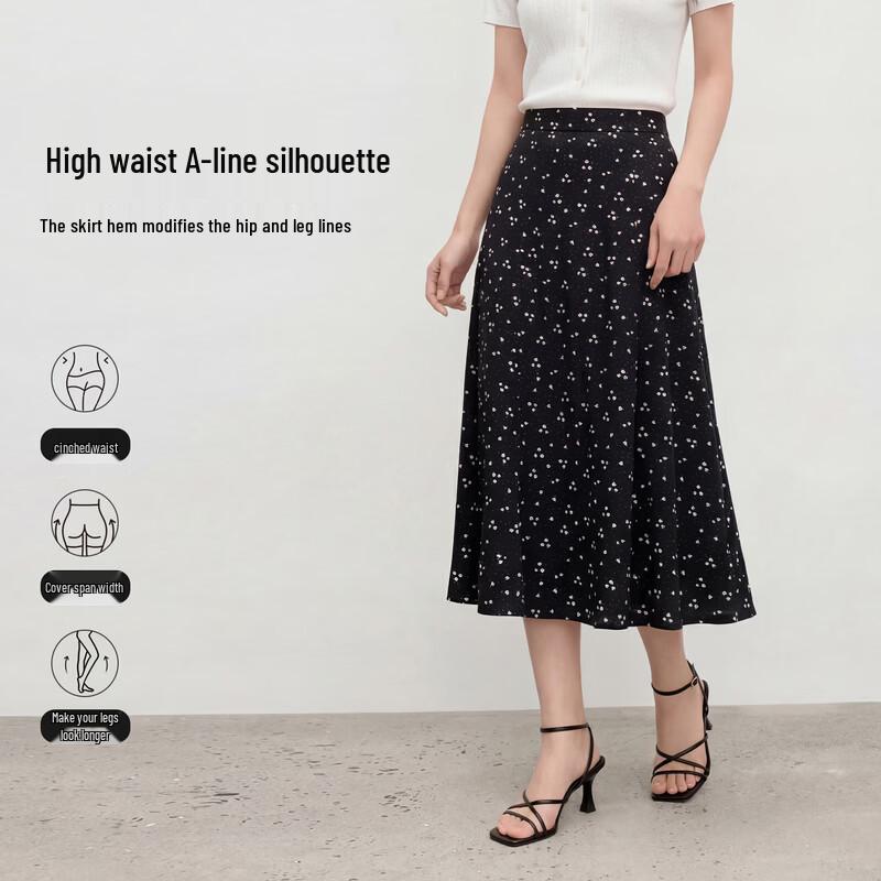 

Korean Style Floral A-line Midi Skirt XL