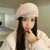 Winter hat women's fleece warm knitted wool hat big head circumference beret fashionable versatile stacking hat