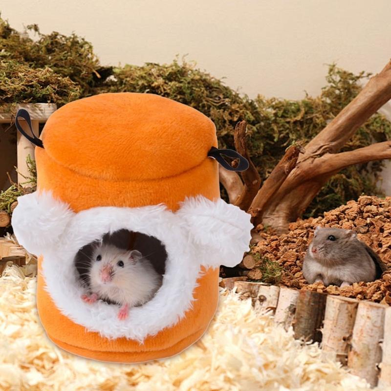 Hamster Habitat Shelter Rabbits Toy Soft Bed House for Hamster for Guinea Pigs, Gerbils Molar Toy Bed