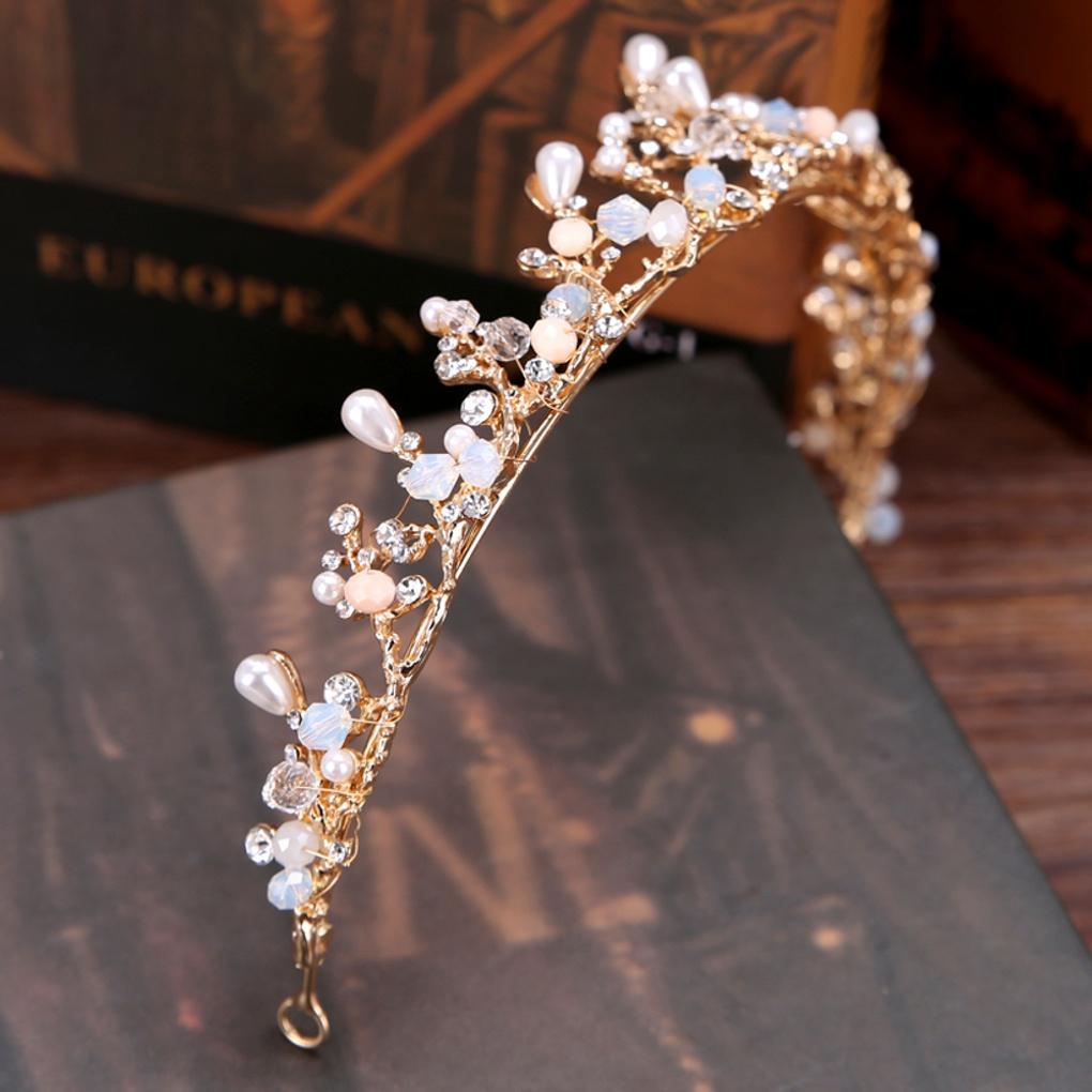 Women's Simple Tiara Hairband Self-Wedding Bridal Hair Crown