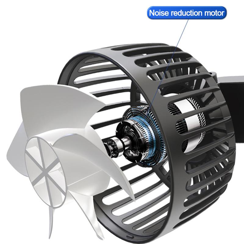 Cooling Car Fan Headrest Double Head Fans for Rear Seat 180cm USB Cable Free-Adjustment 3-Speed Strong Wind Auto Fan