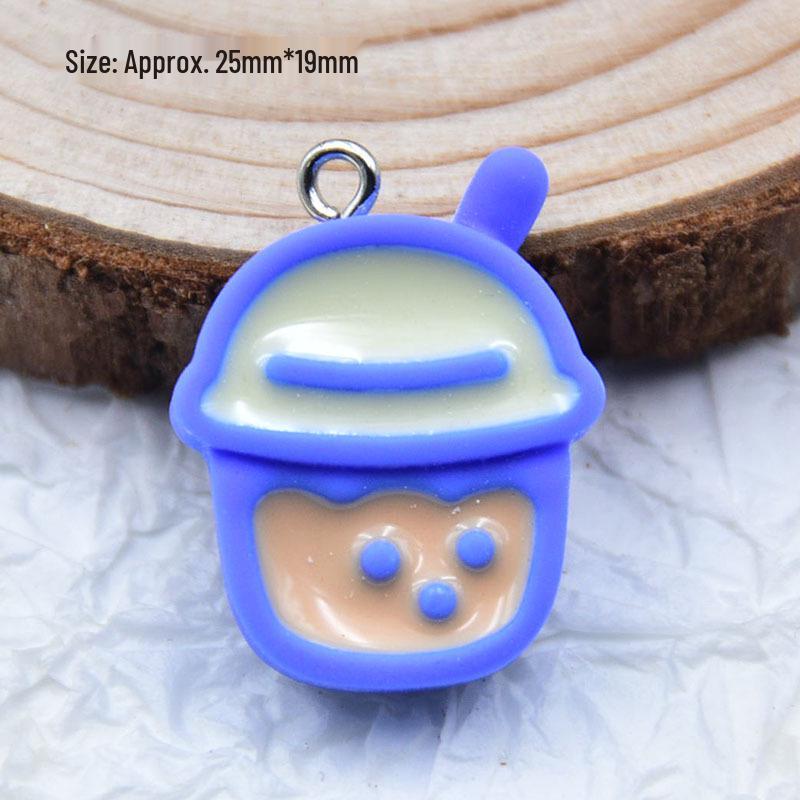 Colorful Resin Drip Cartoon Bear Ice Cream Pendant - Cute Fruit Jewelry Accessory for DIY
