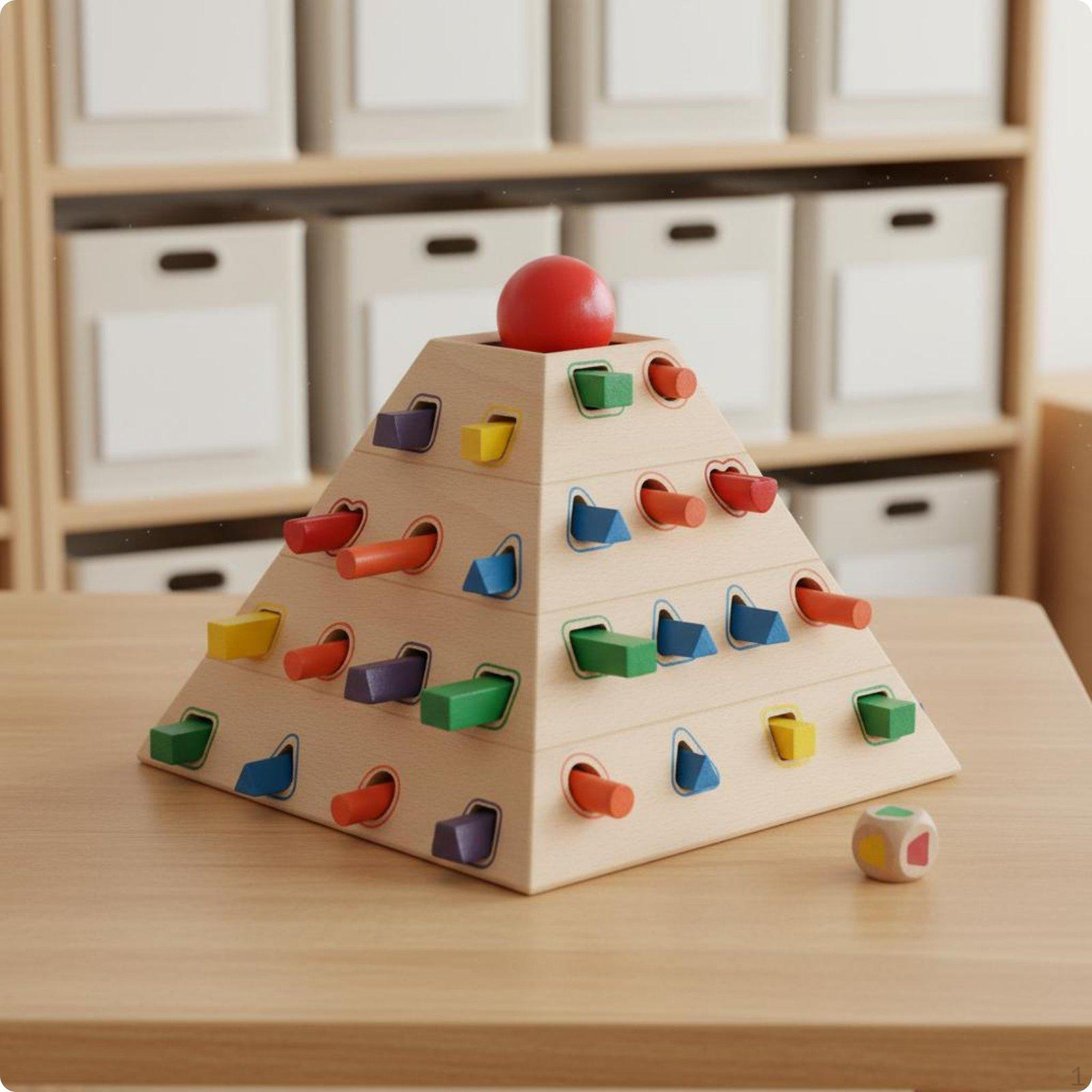 Shape Matching Game Early Education Geometric Stacking Fine Motor Skills Wooden