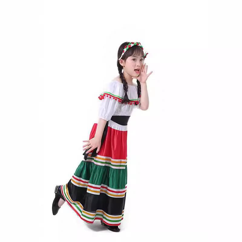 New School Events Halloween Play Dress Girls Dress Long Dress Children's Day Party Dress