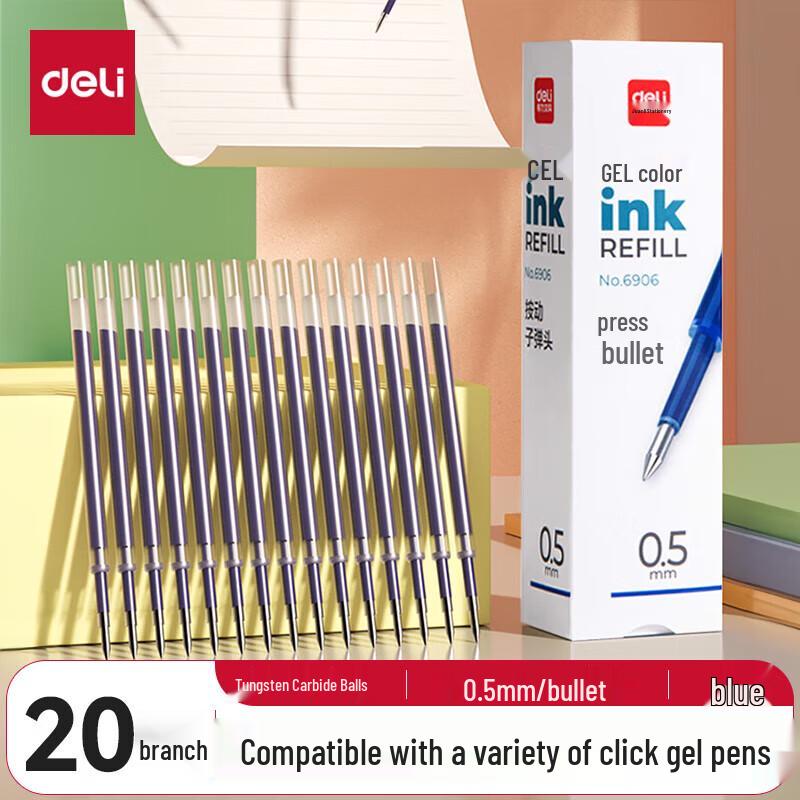 Deli 0.5mm Ret retractable Gel Pen Refills