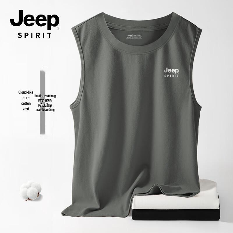 Мужской хлопковый жилет с круглым вырезом JEEP SPIRIT 3XL