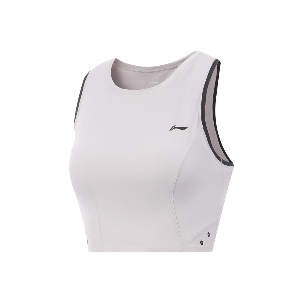 Li-Ning Fitness Series Versatile Casual Fashion Quick-Dry Cool Round Neck Sleeveless Vest Women Tops Moon-Mist-Gray AVSV194-2