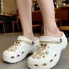 24PCS Luxury Design Shoe Charms Set Accessories for Clogs Shoe Buckle Gold Plated Bear Rhinestone Bow Chain DIY Shoes Decoration