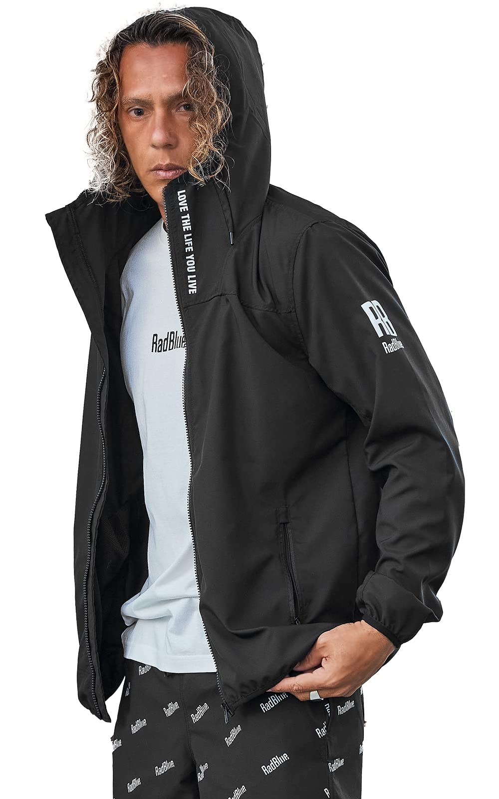 

RadBlue Mountain Легкая верхняя одежда для Доступна в различных цветах Мужская водоотталкивающая парка, для бега, дождевик, (Размер S, «ЛЮБИ ЖИЗНЬ»