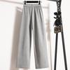Women Plus Size Elastic Loose Cotton Casual Pants Long Solid Basic Trousers