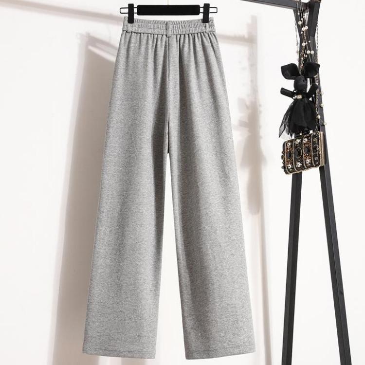 Women Plus Size Elastic Loose Cotton Casual Pants Long Solid Basic Trousers