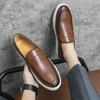 Fashion Men's Leather Shoes Loafers Casual Shoes Slip-on Sneakers Male Dress Shoes Light Breathable Flats Round Toe Comfortable Footwear