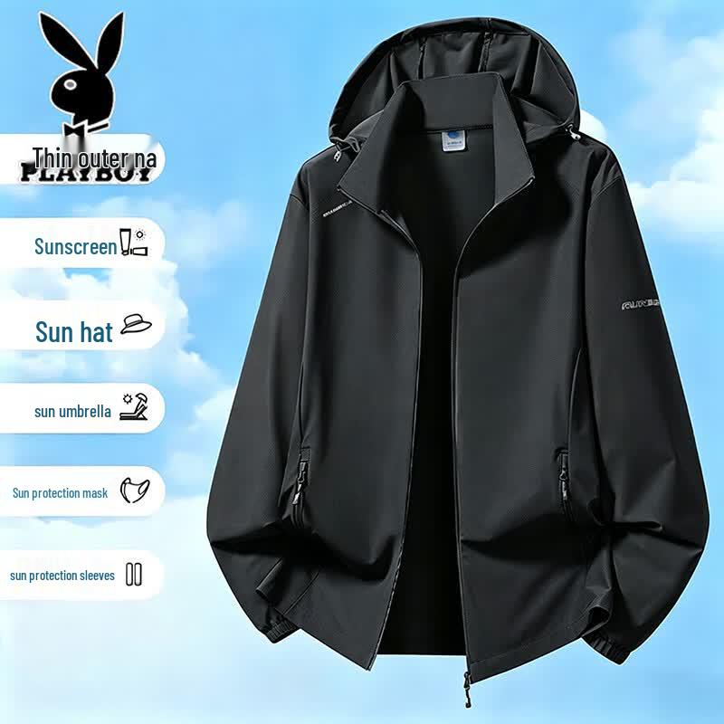 PLAYBOY Men's Summer UV Protection Fishing Sun Hoodie