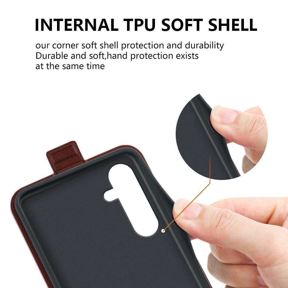 Etui dla Samsunga Galaxy A16 5G/A16 4G z przegródkami na karty, skórzane etui na telefon z klapką pionową