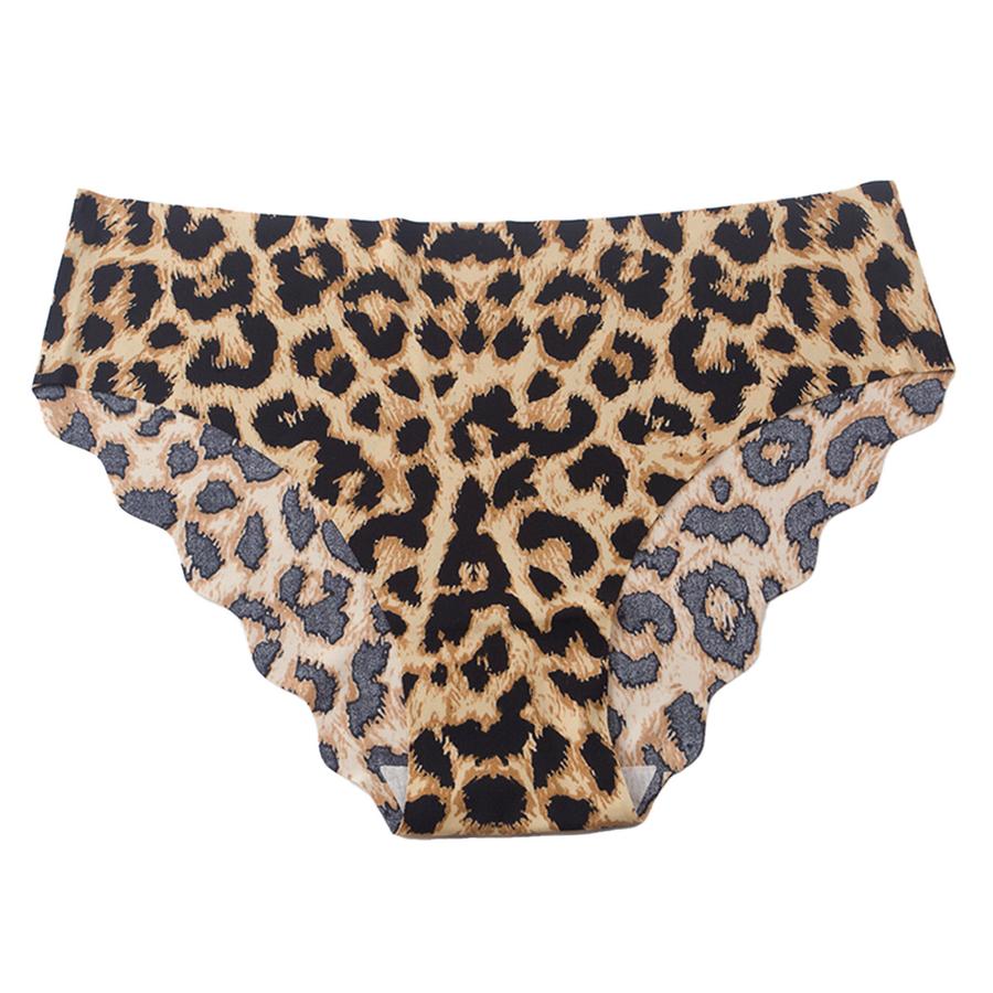 3 Pcs L Leopard Print Seamless Panties Women Ice Silk Low Waist Breathable Comfortable Briefs Women's Triangle Panties Wholesale