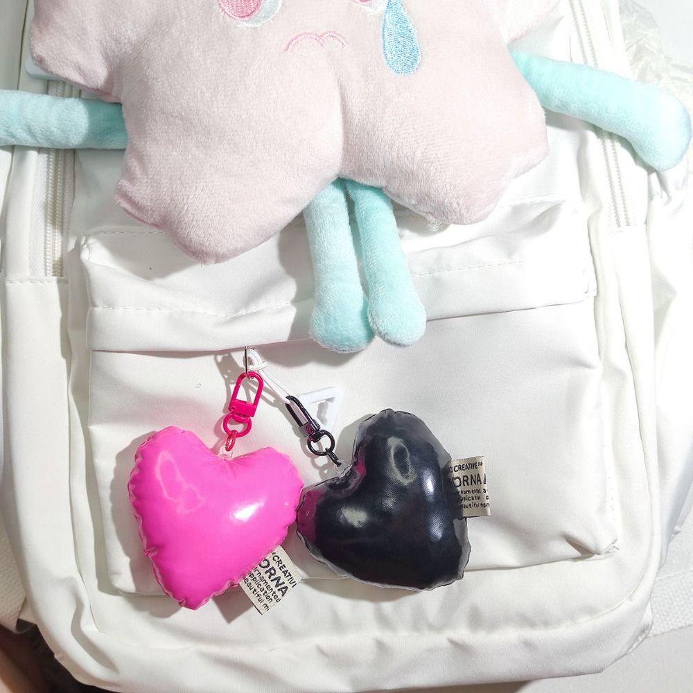 

Creative Peach Heart Keychain Cotton Soft Heart Keyring Fashion Plush Stuffed Heart Pendant Kids