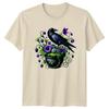 Ethereal Raven With Purple Floral T-Shirt Gothic Floral Nature Bird