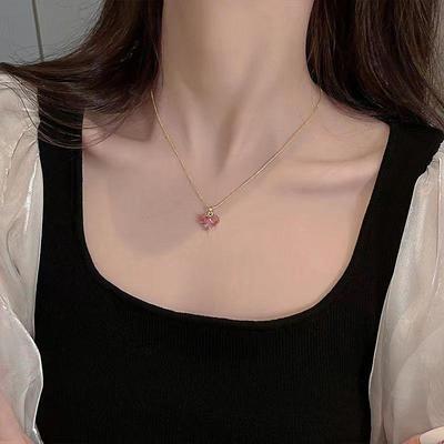 Koreanische Licht Luxus Diamant Herz Blume Halskette Mode Kragen Kette