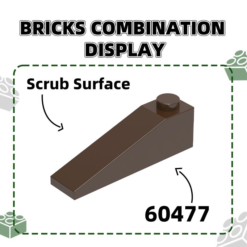 92Pcs/lot Slope 18°4x1 Roof Block Moc Hue Accessories Works With 60477 Brick DIY Children's Plaything Assembly Components