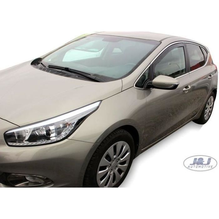 Air Deflectors - JJ AUTOMOTIVE - Kia Ceed 2 5D - Smoked - Reinforced Acrylic - Easy Installation