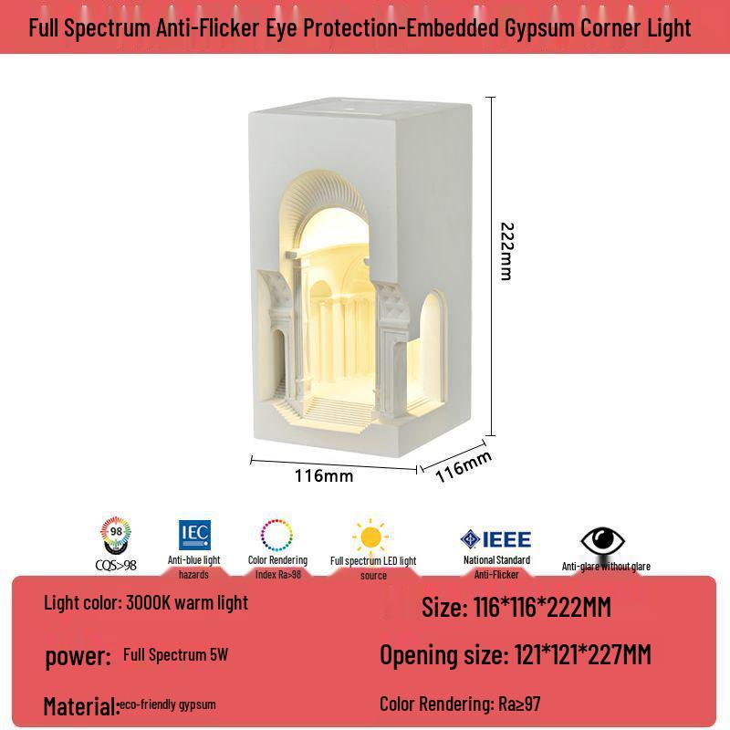 

Florence Corner Aromatherapy Plaster Wall Light with Ambient Sensor Embedded Warm Single-Mode