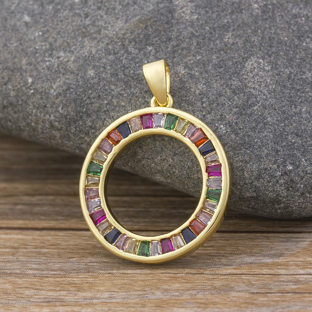 Nidin Moda Collana Arcobaleno Ciondoli Multicolore Gioielli Charms Collana a Catena Lunga Per Donna Bel Regalo per Festa di Compleanno