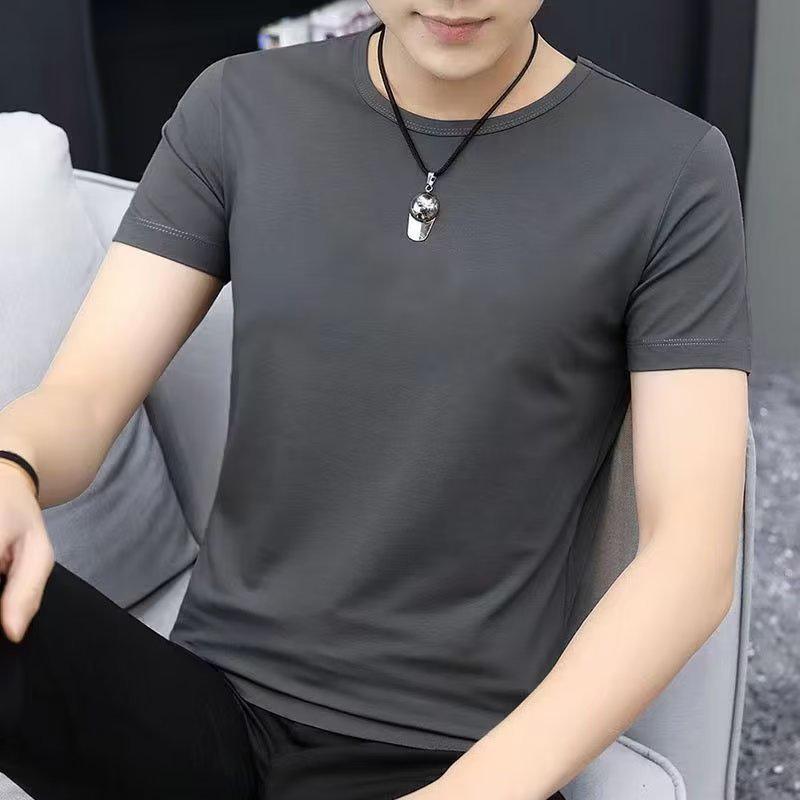 Men's Slim Fit Pure White Short Sleeve T-Shirt