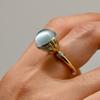 Neuer Goldener Mittelalterring, Handauflage Leuchtender Stein Schmuck für Frauen.