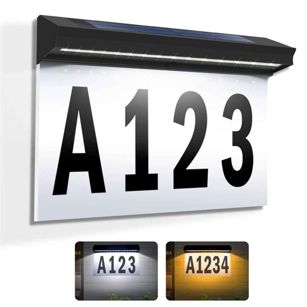 Solar Home Numbers Home Number Address Sign Plaque for Outside Doorway Yard