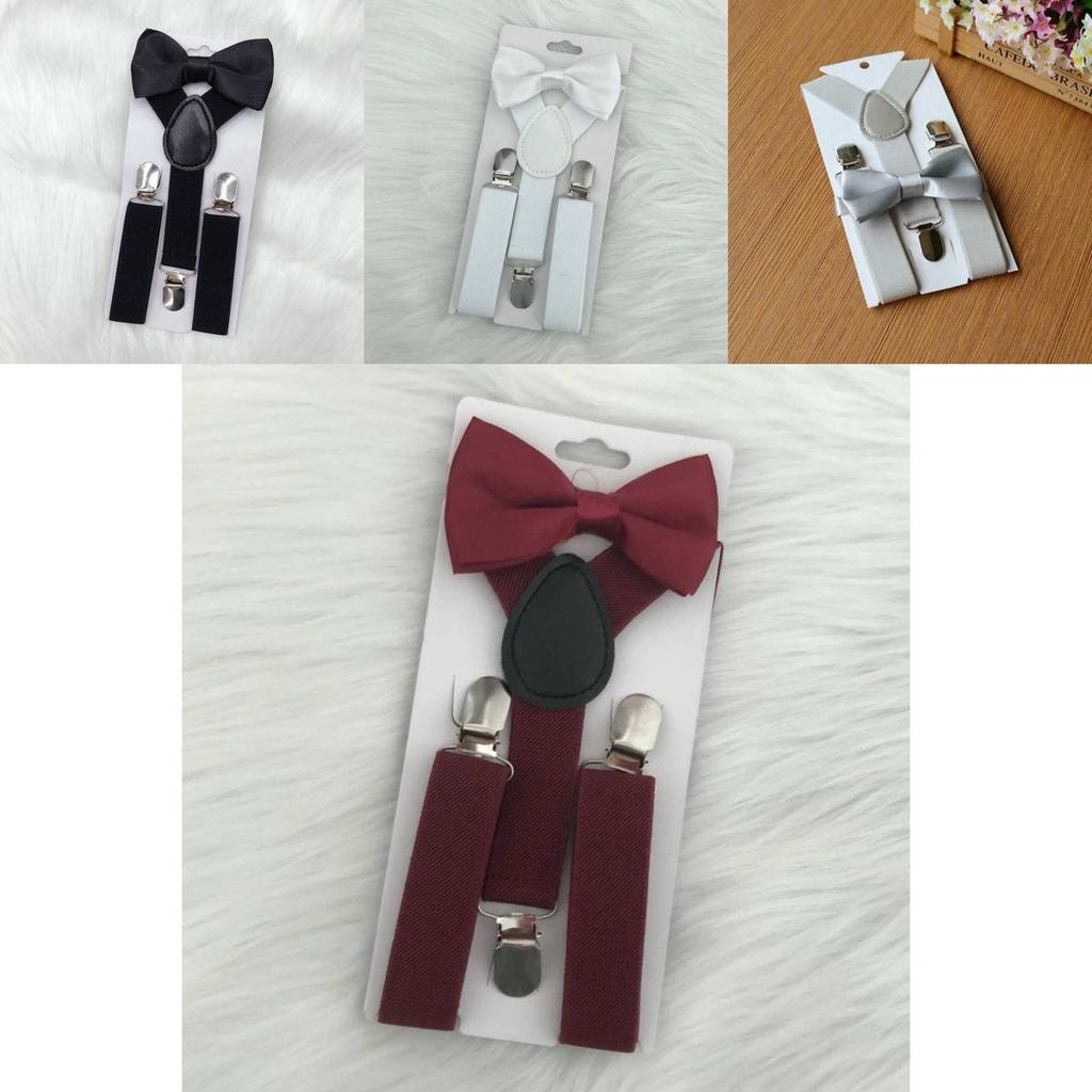 Stylowe Dziecięce Elastyczne Szelki i Mucha Zestaw dla Chłopców i Dziewczynek w Wielu Kolorach