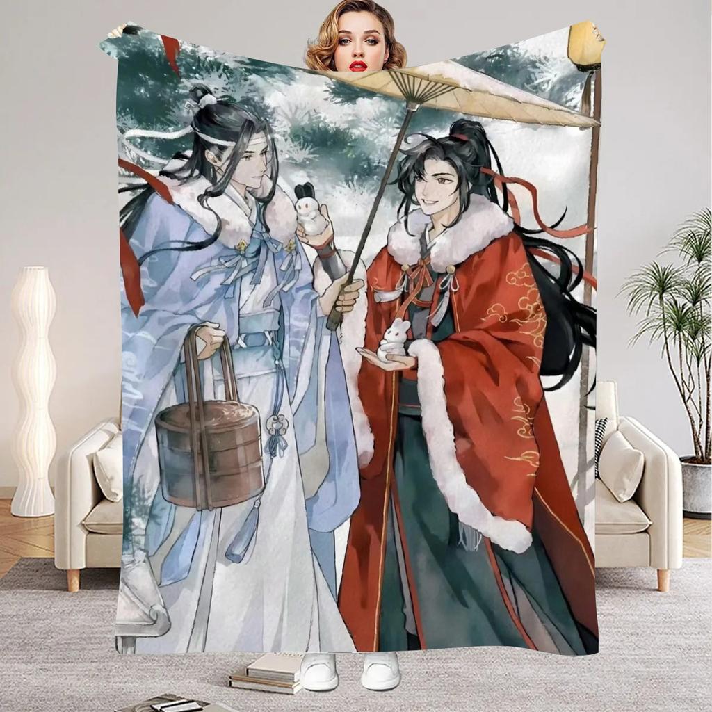 Modaozushi W&L Printed Flannel Blanket for Home Living Room Bedroom Decor New Year Christmas Gift for Kids