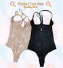 Body con spalline sottili in pizzo, schiena a T, con sostegno al seno e modellante in vita