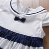 Mädchen Gestreifte Kleider 2025 Neu Sommer Lässig Mädchen Kurzarmkleid Alltagskleider Kinder Baumwollkleidung 2-6T