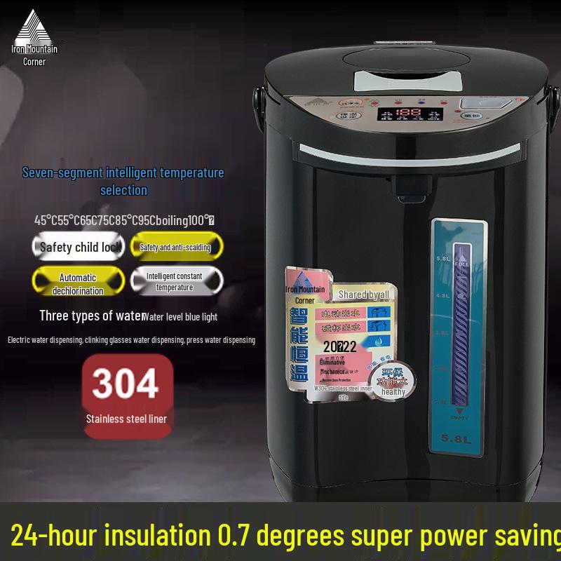 

Электрический чайник Tieshanjiao из нержавеющей стали с термоизоляцией и цветным дисплеем температуры.