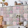 24pcs Mosaic Tile Stickers Set Waterproof Removable Peel-and-Stick Backsplash Art Mural Vintage Pattern Self-Adhesive Wall Stickers