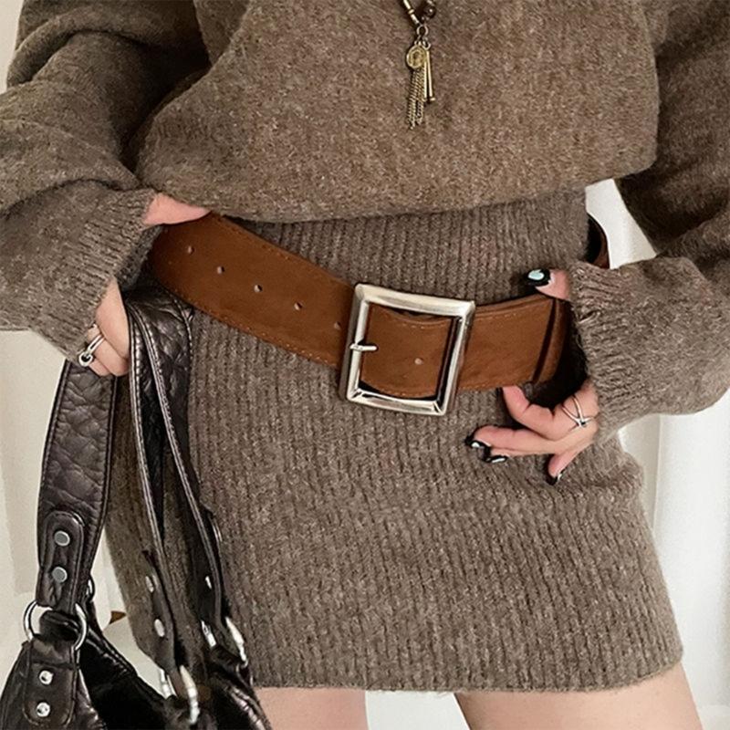 Women's Waist Belt Fashionable PU Leather Belt Decorative Waistband Trendy Waist Ornament for Jeans Trousers Dresses