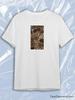 TeeSensation White Crew Neck Short Sleeve T-Shirt with Pattern of Brown Beige Smiley Face Rocks Print
