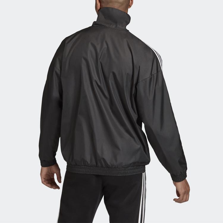 Adidas Casual Loose Training Running Jacket Men Outerwear Black GN1862