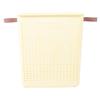 Slim Laundry Basket Foldable Space Saving Sturdy PP Plastic Narrow Clothes Hamper for Bathroom Corner Crm White