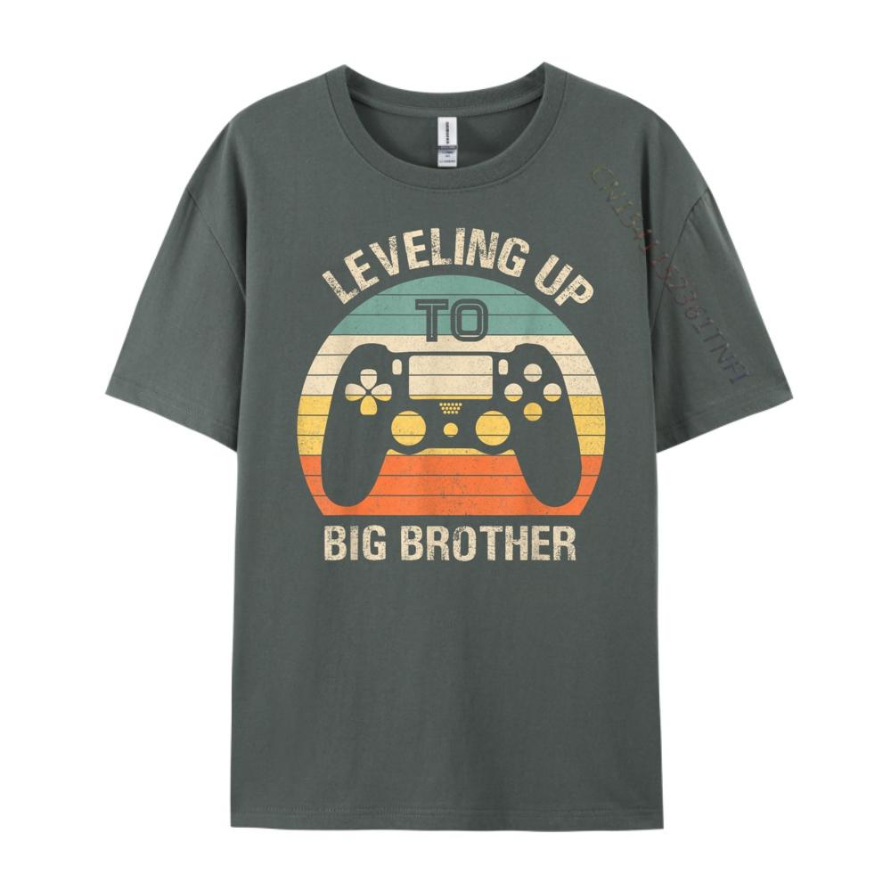 Leveling up to Big Brother 2025 funny gamer vintage kids men Funny T Shirts Men Couples Cotton T Shirt Men Tops  Tees