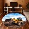 1pc bulldozer construction Round Chair mat Area Rug - Non-Slip, Floor Mat for Office, Bedroom, home decor Christmas Gift p0811265