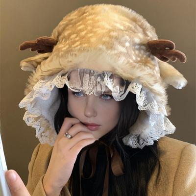 Zimní čepice s designem jelena Yousheng, plyšové uši, dámská, huňatá zvířecí čepice, na chladné dny, lyžování, snowboarding, větruodolná, ochrana uší, teplá čepice